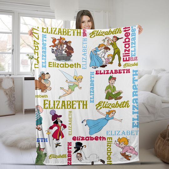 Custom Disney Peter Pan Blanket, Peter Pan Wendy Tinker Bell Lost Boys Neverland Blanket