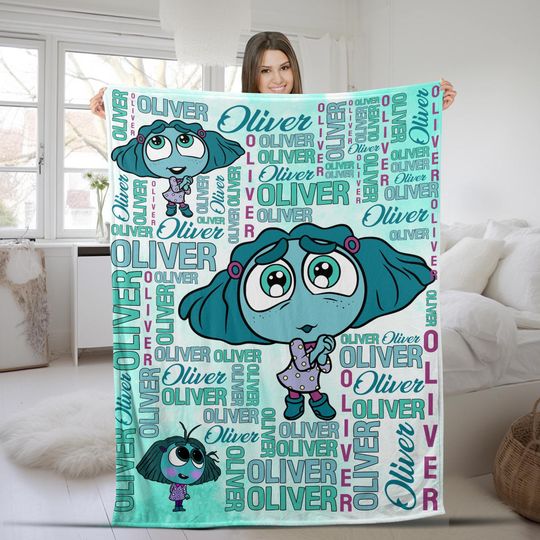 Personalized Envy Watercolor Disney Pixar Inside Out Blanket, Disgust Blanket SKZ505-7