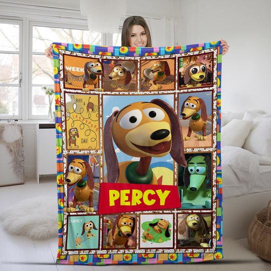 Personalized Disney Toy Story Blanket, Custom Slinky Dog Toy Story Blanket