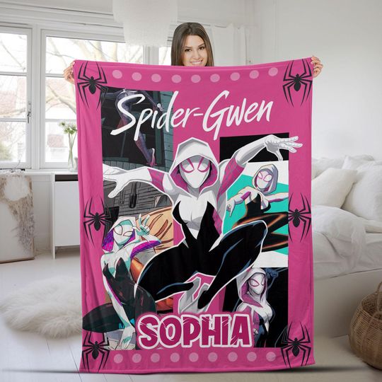 Disney Ghost Spider Blanket, Gwen Stacy Spider-Woman Spider Man Across The Spider Verse Blanket