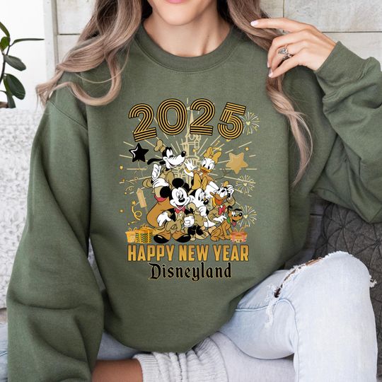 Disney Happy New Year Sweatshirt, Disneyland 2025 Sweater, Disney New Year's Eve Sweater