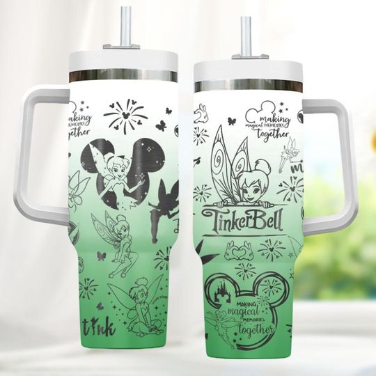 Tinker Bell Tumbler 40Oz, Disney Princess Tumbler, Magic Kingdom Cup, Disneyland 40oz Tumbler