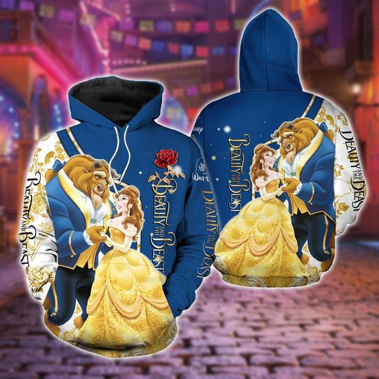 Beauty And The Beast Hoodie, Disney Belle Princess Pullover Hoodie, Beauty And The Beast