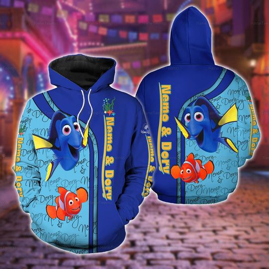 Nemo And Dory Hoodie, Finding Nemo 3D Hoodie, Nemo Fish Hoodie, Dory Fish Shirt, Disney Friends Hoodie