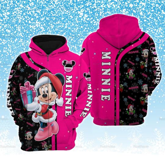 Minnie Christmas Hoodie, Cute Minnie Shirt, Disney Minnie Sweat Shirt, Minnie Xmas Shirt, Christmas Hoodie