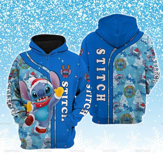 Stitch Christmas Hoodie, Cute Stitch Shirt, Disney Stitch Sweat Shirt, Lilo And Stitch Shirt, Christmas Hoodie