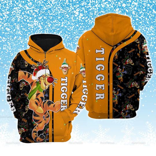 Tigger Disney Christmas Hoodie, Merry Christmas Tigger Shirt, Winnie The Pooh Shirt, Tigger Xmas Shirt, Christmas Hoodie