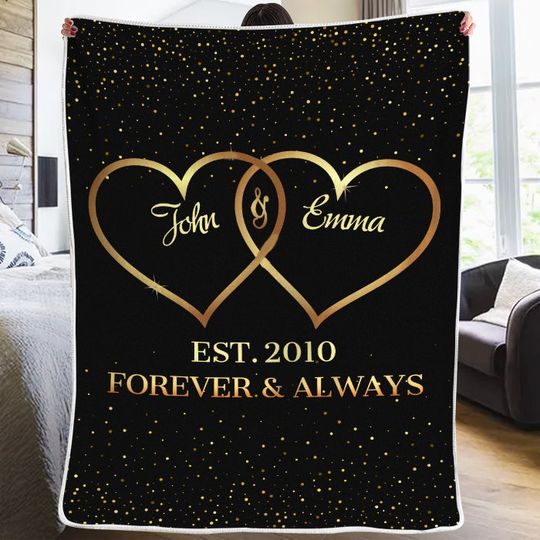 Our Love Story - Couple Personalized Custom Blanket - Valentine Gift For Husband Wife, Anniversary