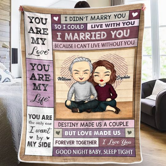 The Love Of My Life - Couple Personalized Custom Blanket - Gift For Husband Wife, Anniversary