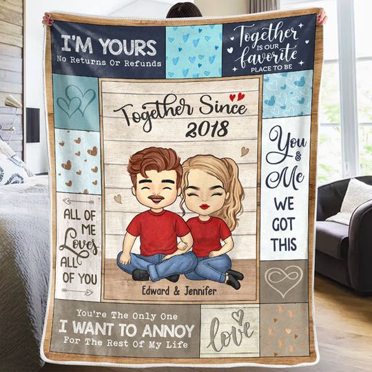 I Still Fall For You Everyday - Couple Personalized Custom Blanket - Gift For Husband Wife, Anniversary