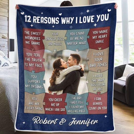 Custom Photo I Love The Way You Look At Me - Couple Personalized Custom Blanket - Gift For Husband Wife, Anniversary