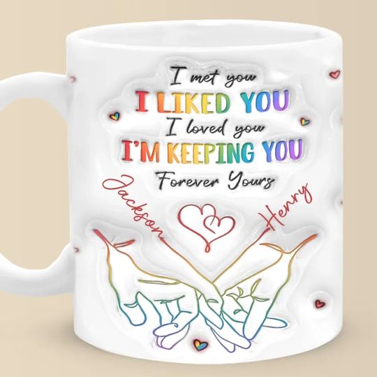 Love Knows No Gender - Couple Personalized Custom 3D Inflated Effect Printed Mug - Gift For Husband Wife