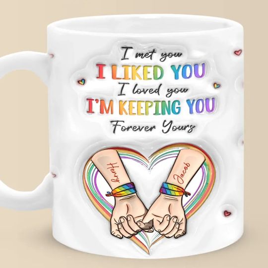 Be The Rainbow In Someone Else's Cloud - Couple Personalized Custom 3D Inflated Effect Printed Mug