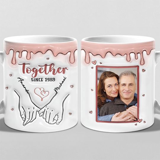 Custom Photo Forever And Always - Couple Personalized Custom 3D Inflated Effect Printed Mug