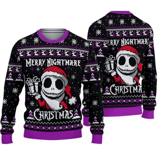 Jack Skellington Nightmare Ugly Sweater, Disneyland Christmas Sweater