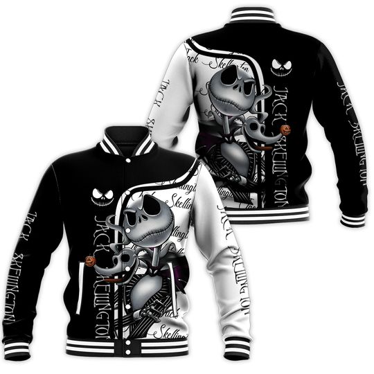 Jack Skellington Baseball Jacket, Disney Baseball Jacket