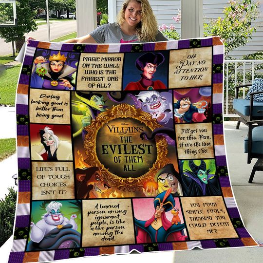 Disney Villains Fleece Blanket, Villains Magic Kingdom Fleece Blanket