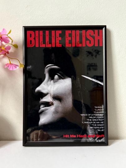 Billie Eilish Album Cover Poster, Music Poster, Hit me hard and soft Poster