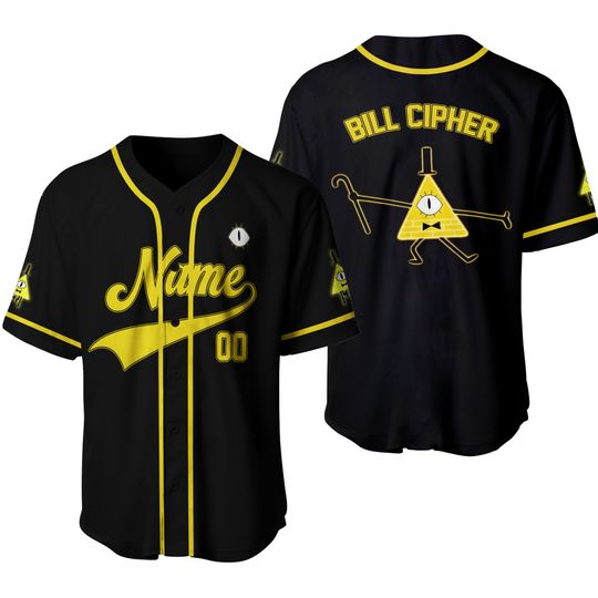 Custom Disney Gravity Falls Bill Cipher, Custom Disneyland Baseball Jersey