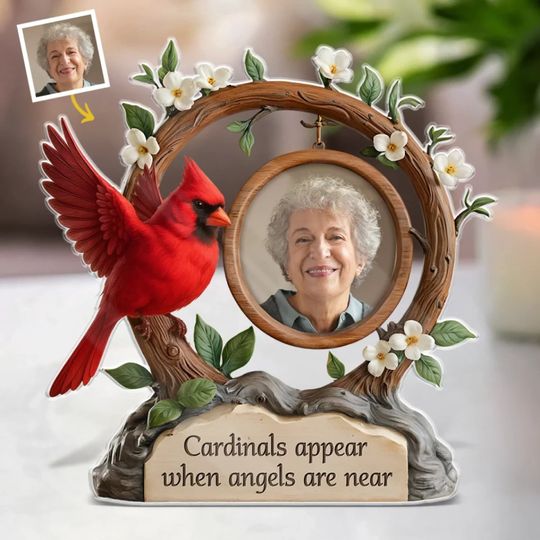 Custom Photo Forever Loved, Never Forgotten - Memorial Personalized Shape Acrylic Plaque - Sympathy Gift For Family Members