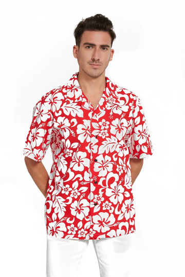 Father and Daughter Makana Hawaiian Set – Vintage Hibiscus Matching Outfit (Red)