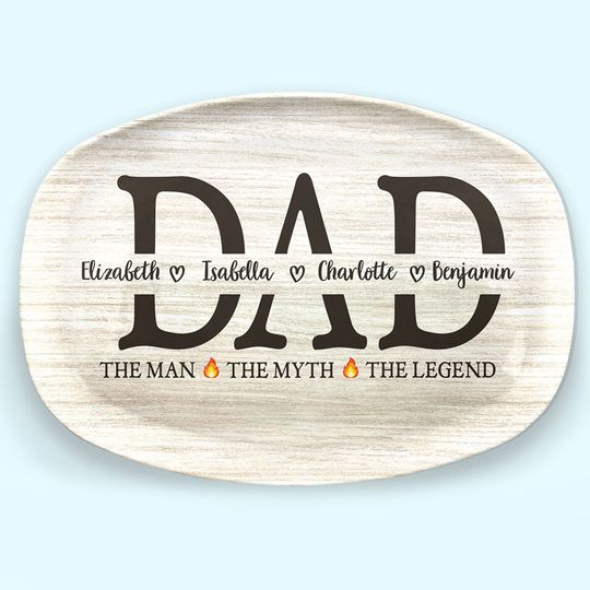 Custom Platter for Dad – Papa: The Man, The Grill, The Legend – Birthday Gift Idea