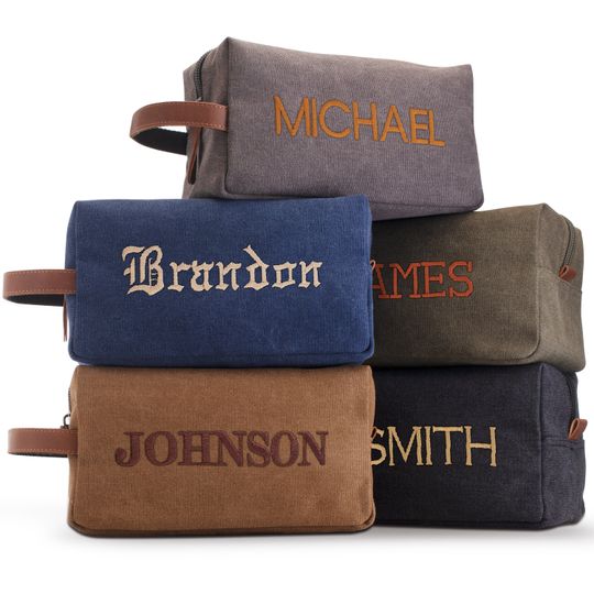 Custom Leather Toiletry Bag – Personalized Gift for Men, Dad, or Husband