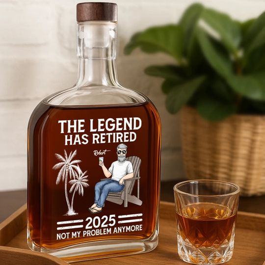 No More Alarm Clocks - Coworker Personalized Custom Whiskey Bottle - Gift For Husband Wife