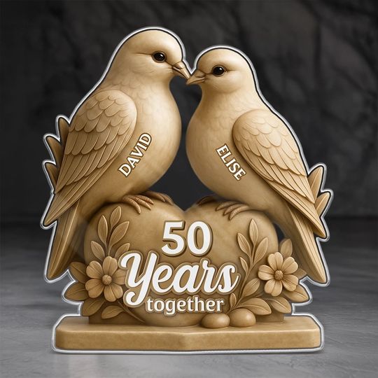 Together Through Every Year, Every Moment - Couple Personalized Custom Acrylic Plaque Custom Shape - Gift For Husband Wife, Anniversary
