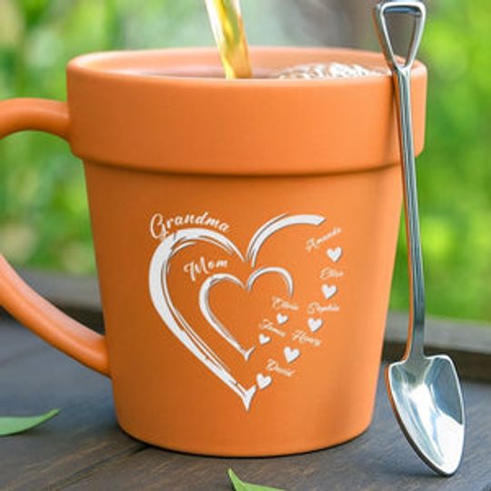 Custom Plant Pot Ceramic Mug - Personalized Garden Gifts For Gardeners