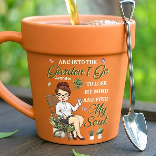 Custom Plant Pot Ceramic Mug - Personalized Garden Gifts For Gardeners