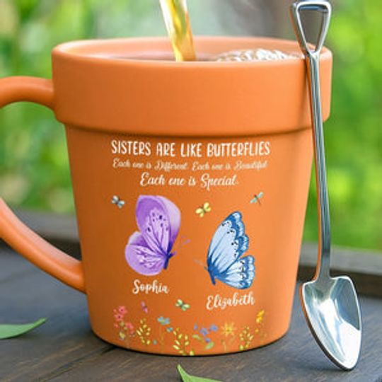 Custom Plant Pot Ceramic Mug - Personalized Garden Gifts For Gardeners