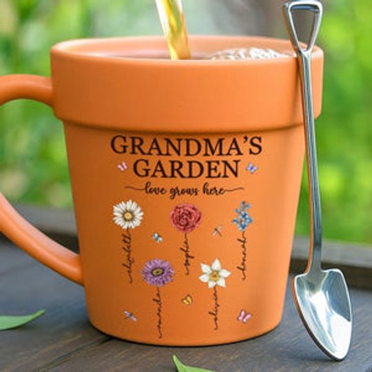 Custom Plant Pot Ceramic Mug - Personalized Birthday Gifts For Mom