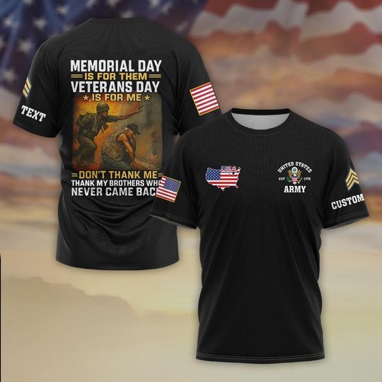 Remembering Our Heroes Memorial Day Veterans Day 3D T Shirt