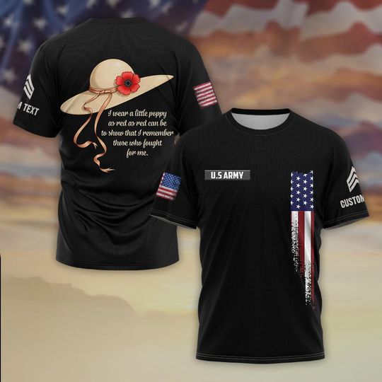 I Wear a Little Poppy Shirt Red as Red to Honor Fallen Heroes