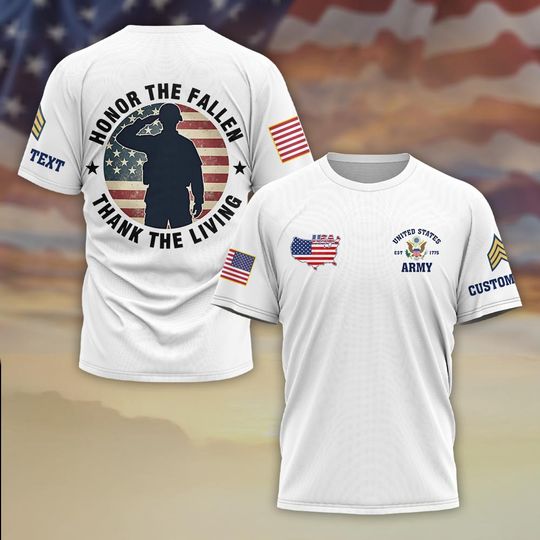 Honor The Fallen Thanks The Living 3D T-Shirt