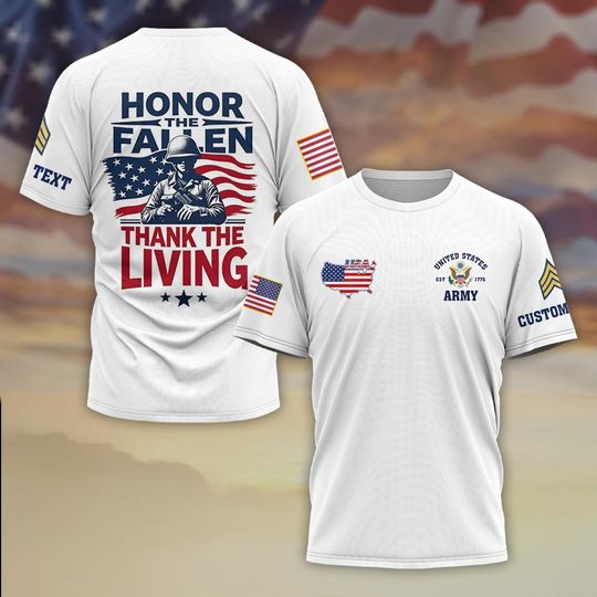 Honor The Fallen Thanks The Living 3D T-Shirt
