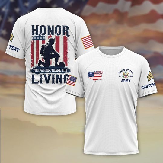 Honor The Fallen Thanks The Living 3D T-Shirt