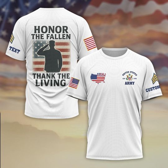 Honor The Fallen Thanks The Living 3D T Shirt