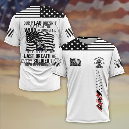 Customized Memorial Day Silent Salute T-Shirt Featuring Flag Design