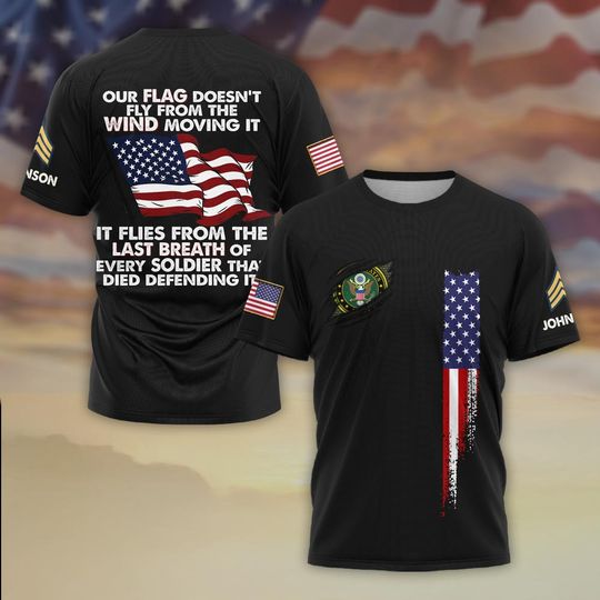 Customized US Veteran Winds of Valor 3D T-Shirt