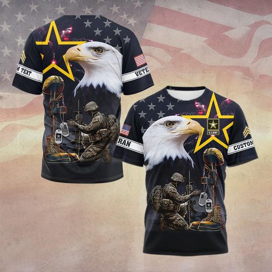 Customized US Veteran 3D T-Shirt