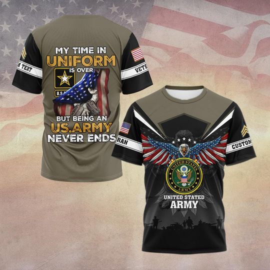 Customized US Veteran 3D T-Shirt