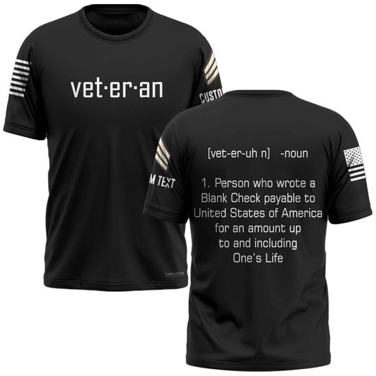 Veteran Definition 3D T-Shirt