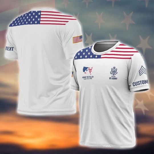 Customized U.S. Veteran Honor the Fallen 3D T-Shirt