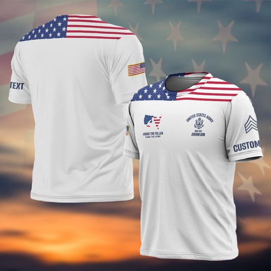 Customized U.S. Veteran Honor the Fallen 3D T-Shirt