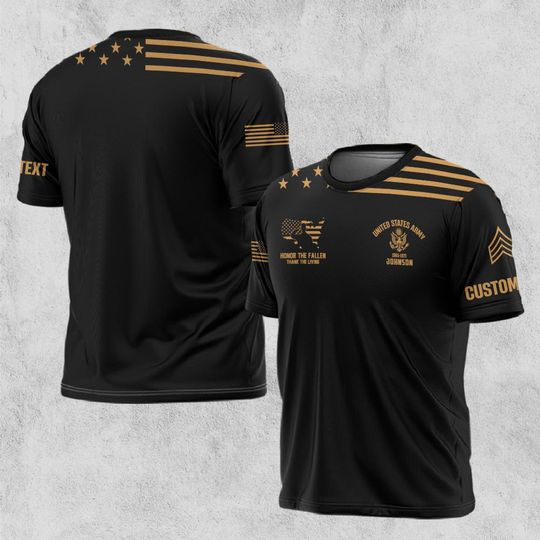 Customized US Veteran Honor the Fallen 3D T-Shirt