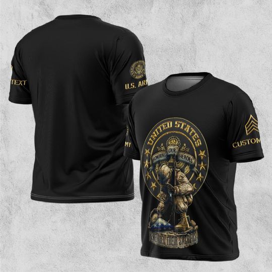 Customized U.S Veteran Honor the Fallen 3D T-Shirt