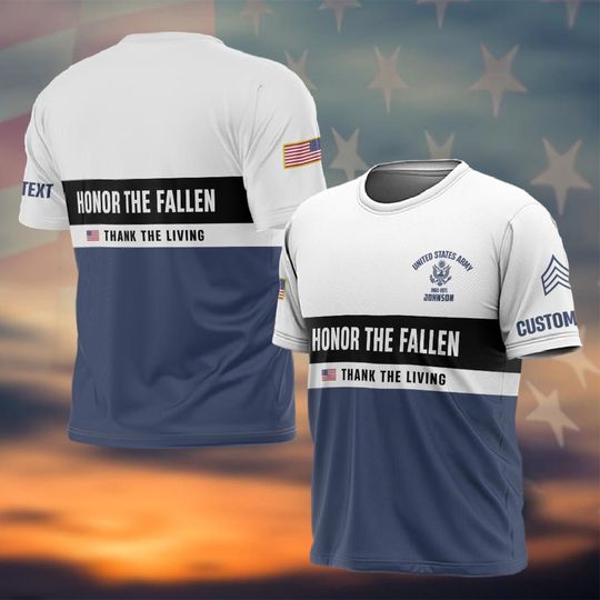Custom U.S. Veteran Honor the Fallen 3D T-Shirt