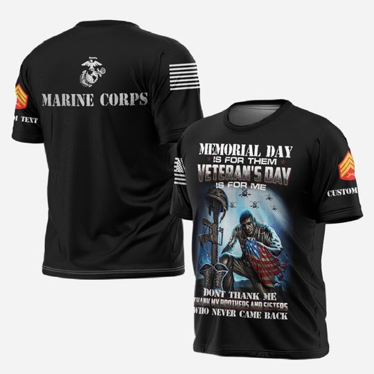 Customized Memorial Day Veteran's Day T-Shirt for Honoring Heroes
